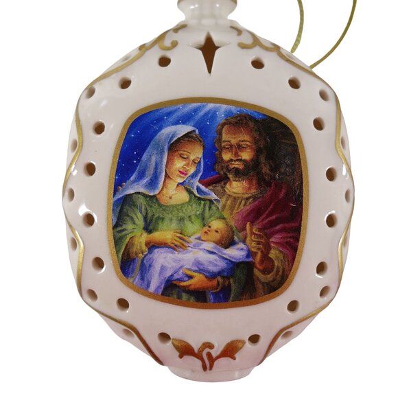 Vintage Danbury Mint Nativity Illuminated Christmas Holiday Ornaments Lot of 5 - Picture 5 of 9